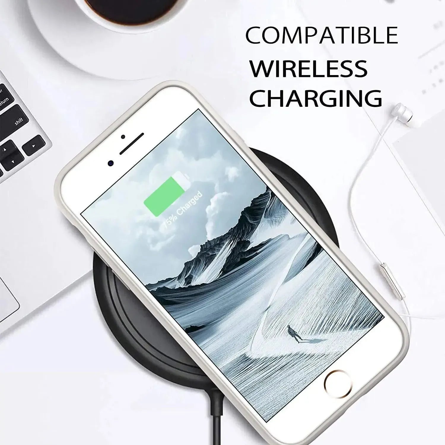 Liquid Silicone Case For Apple iPhone 8 Plus / 7 Plus Luxury Thin Phone Cover Grey