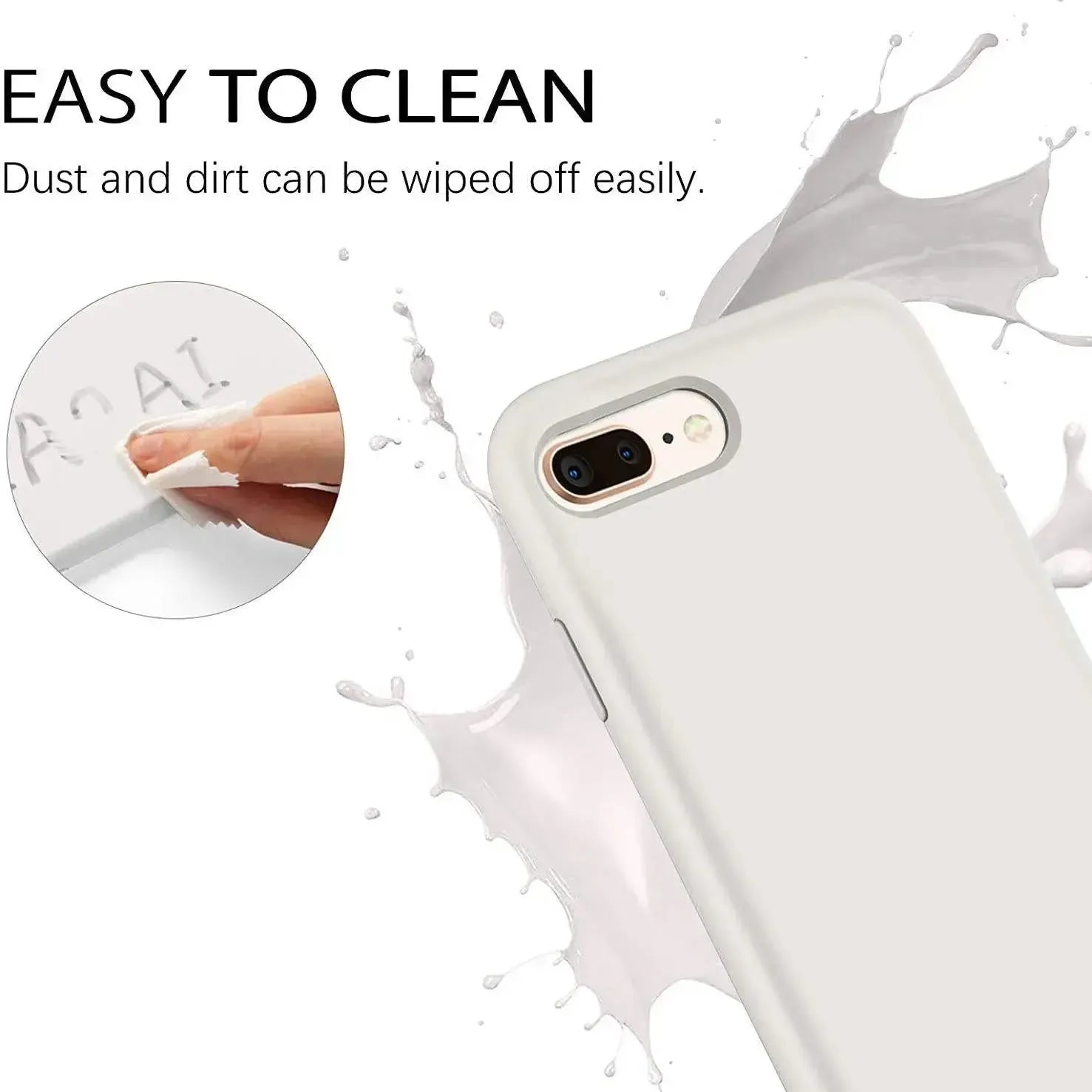 Liquid Silicone Case For Apple iPhone 8 Plus / 7 Plus Luxury Thin Phone Cover Grey