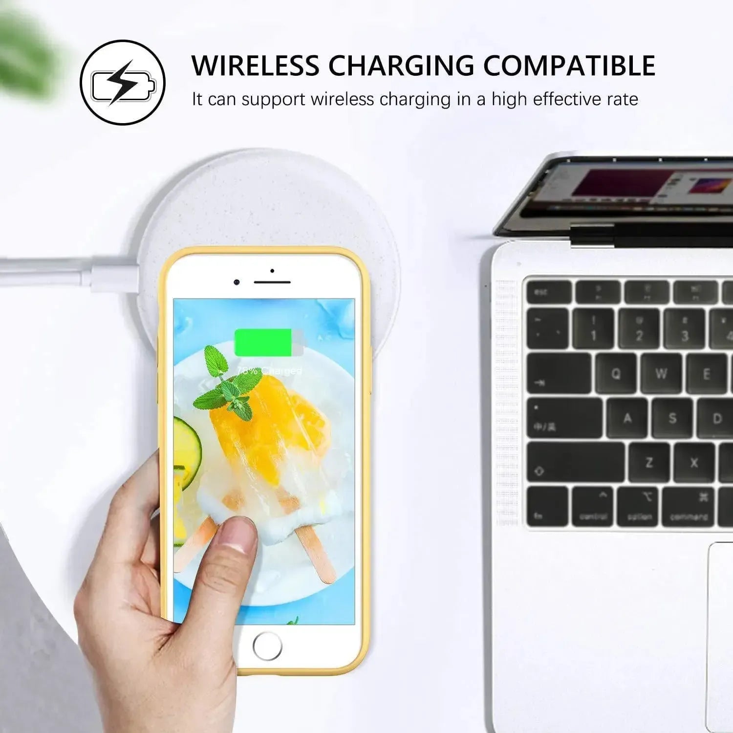 Liquid Silicone Case For Apple iPhone 8 Plus / 7 Plus Luxury Thin Phone Cover Yellow