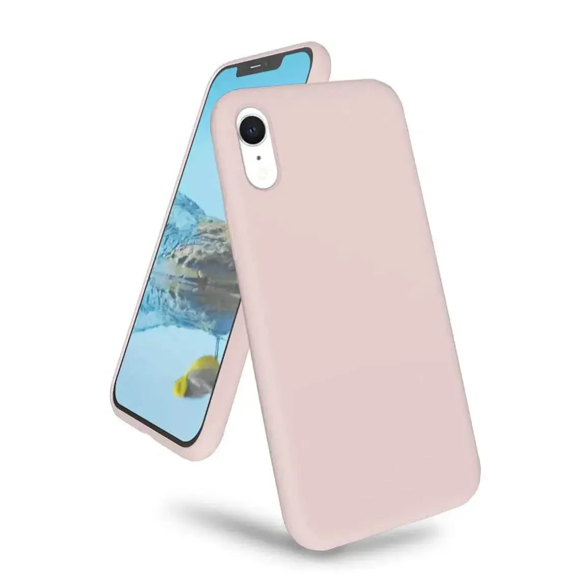 Liquid Silicone Case For Apple iPhone XR Luxury Thin Phone Cover Pink Sand