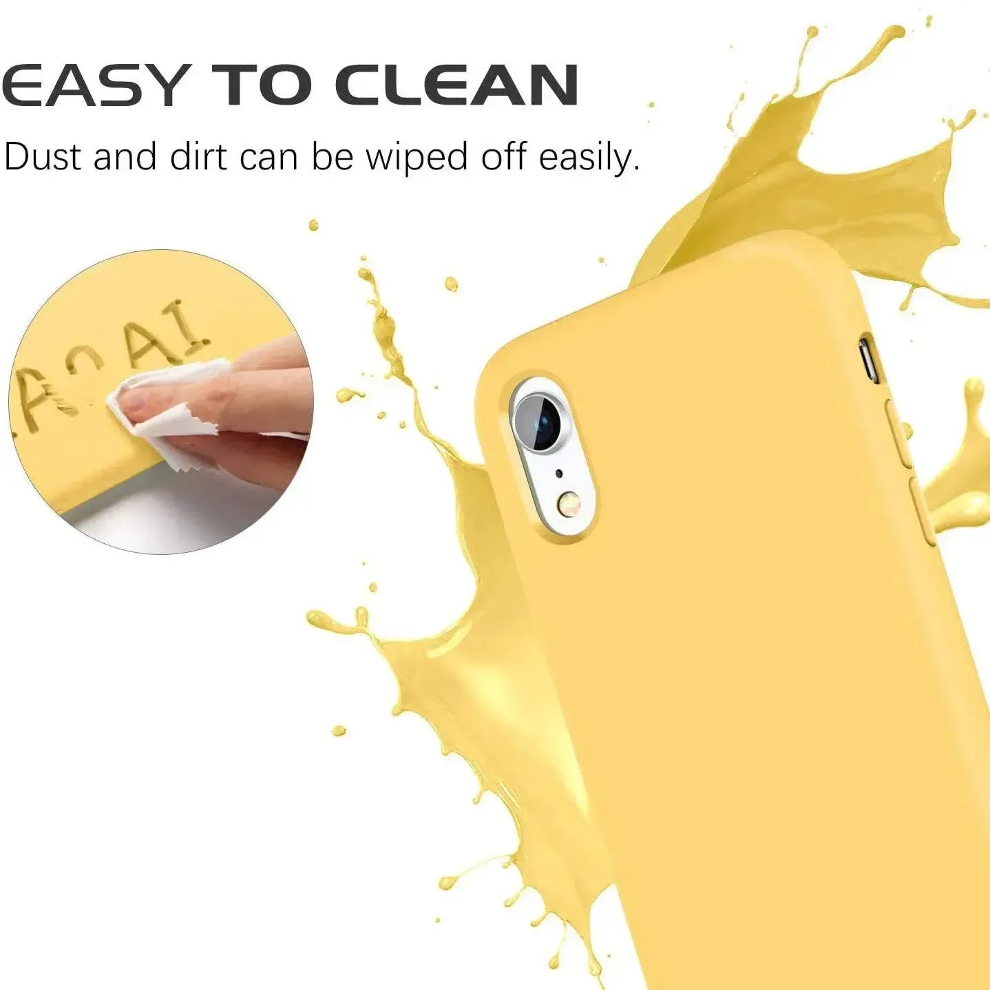 Liquid Silicone Case For Apple iPhone XR Luxury Thin Phone Cover Yellow