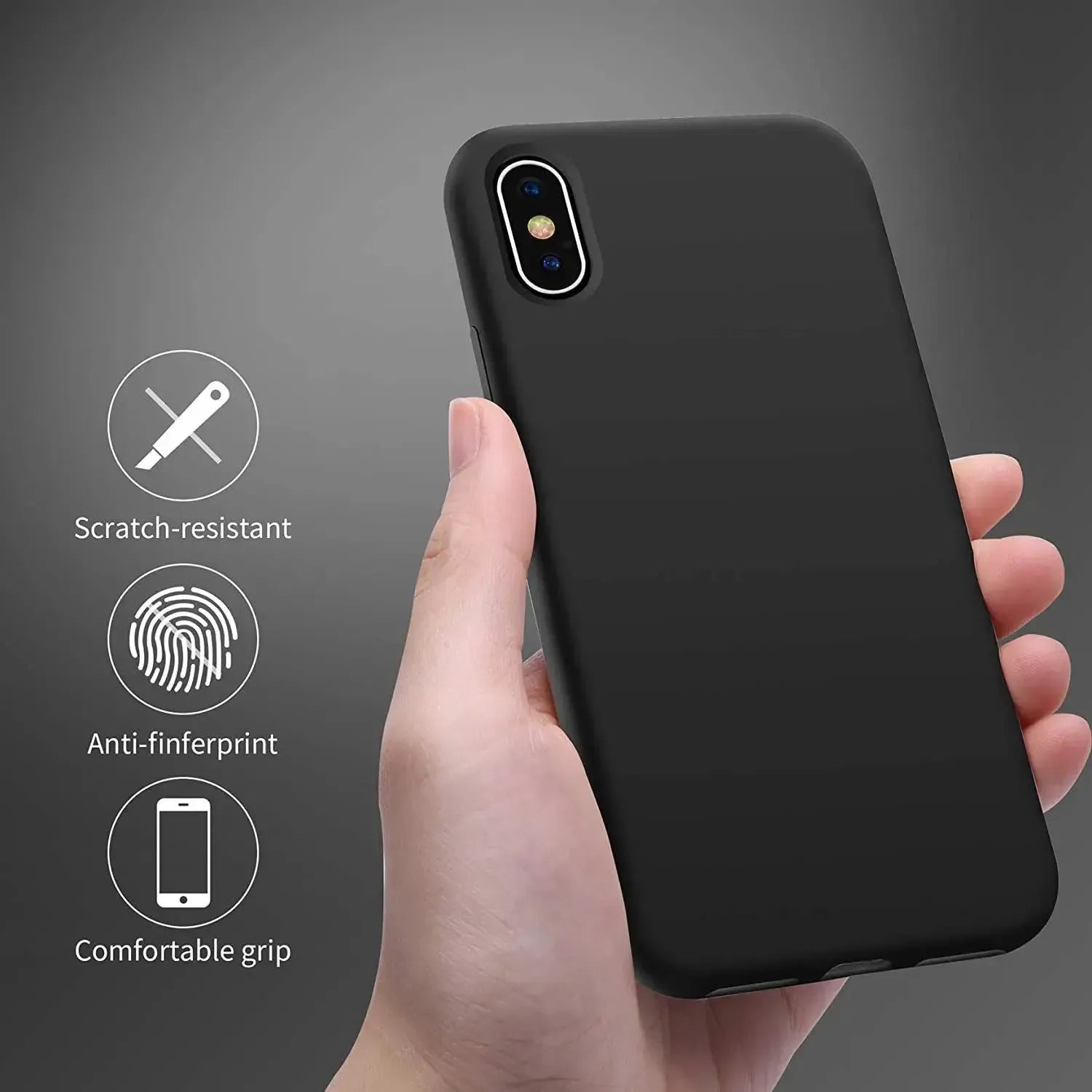 Liquid Silicone Case For Apple iPhone XS Max Luxury Thin Phone Cover Black
