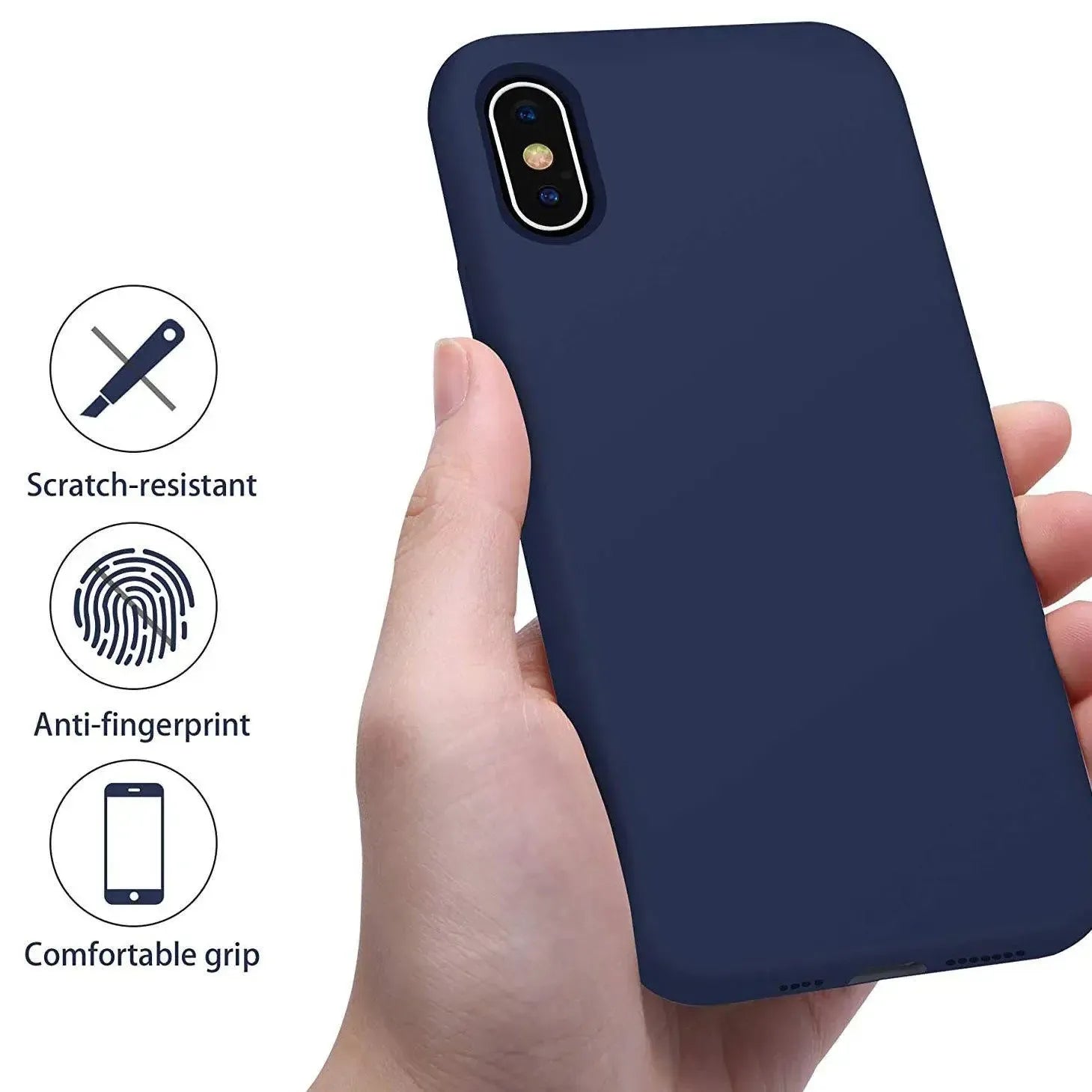 Liquid Silicone Case For Apple iPhone XS Max Luxury Thin Phone Cover Blue