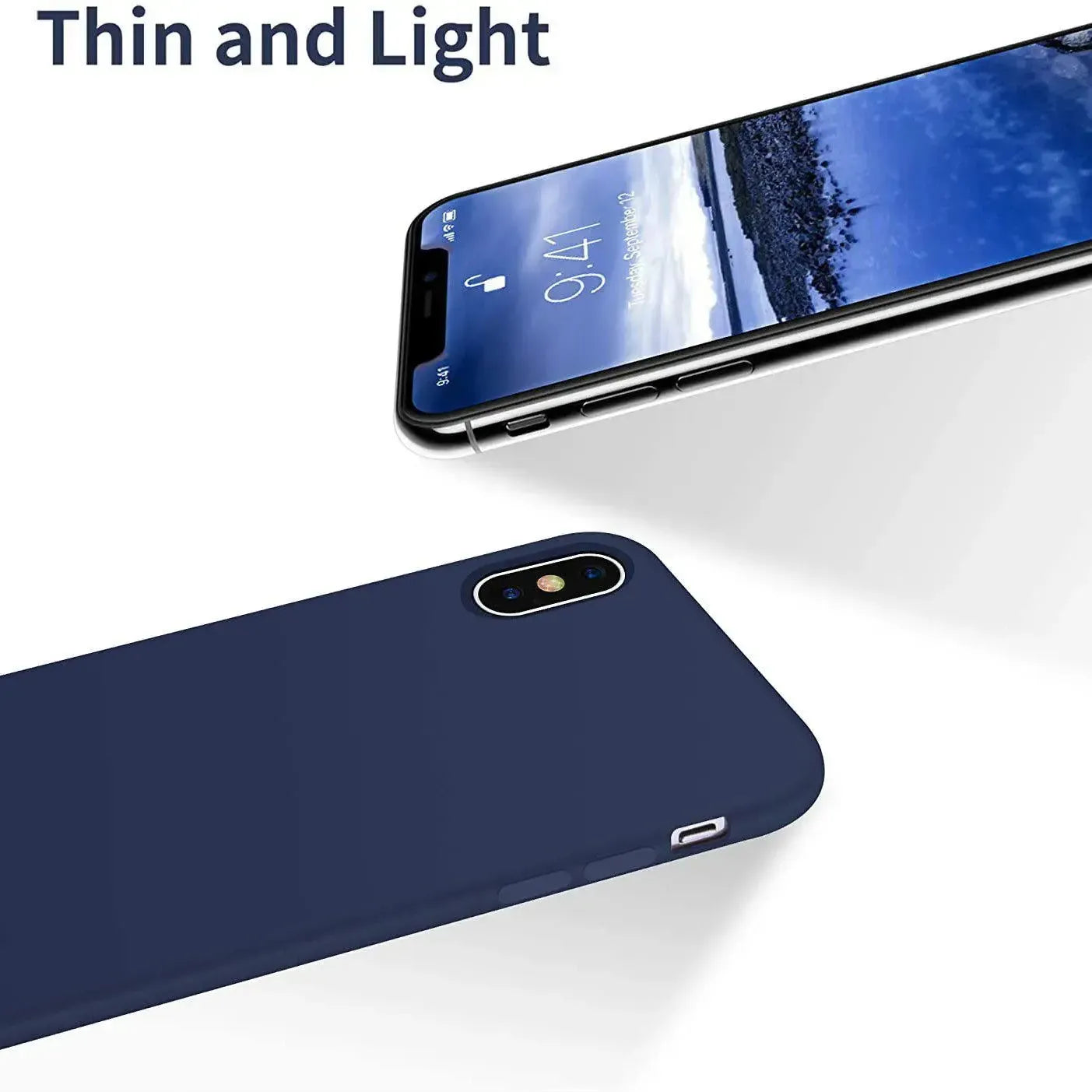 Liquid Silicone Case For Apple iPhone XS Max Luxury Thin Phone Cover Blue