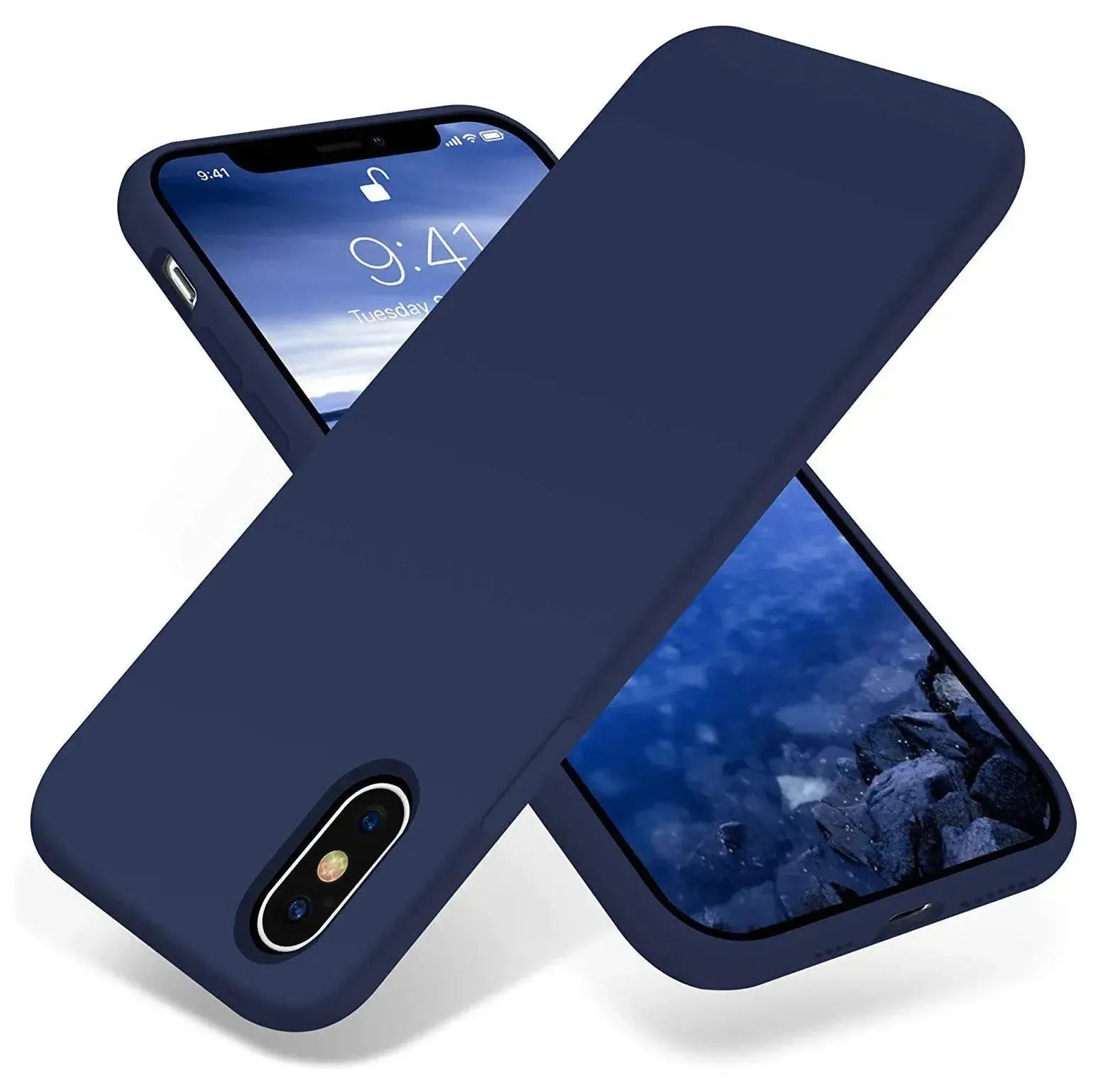 Liquid Silicone Case For Apple iPhone XS Max Luxury Thin Phone Cover Blue