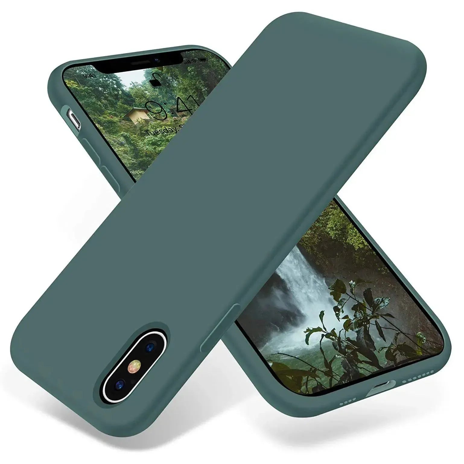 Liquid Silicone Case For Apple iPhone XS Max Luxury Thin Phone Cover Green