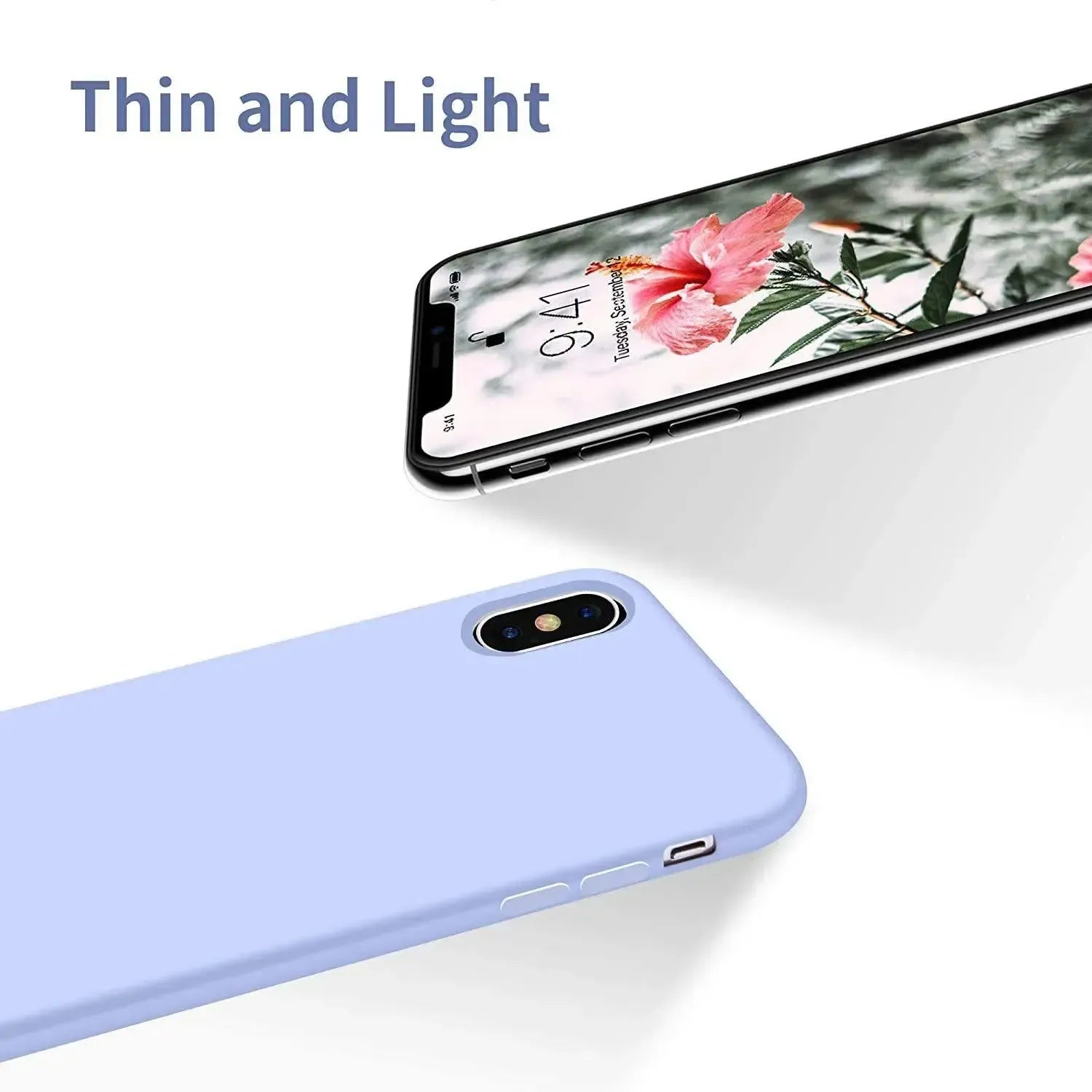 Liquid Silicone Case For Apple iPhone XS Max Luxury Thin Phone Cover Lilac Purple