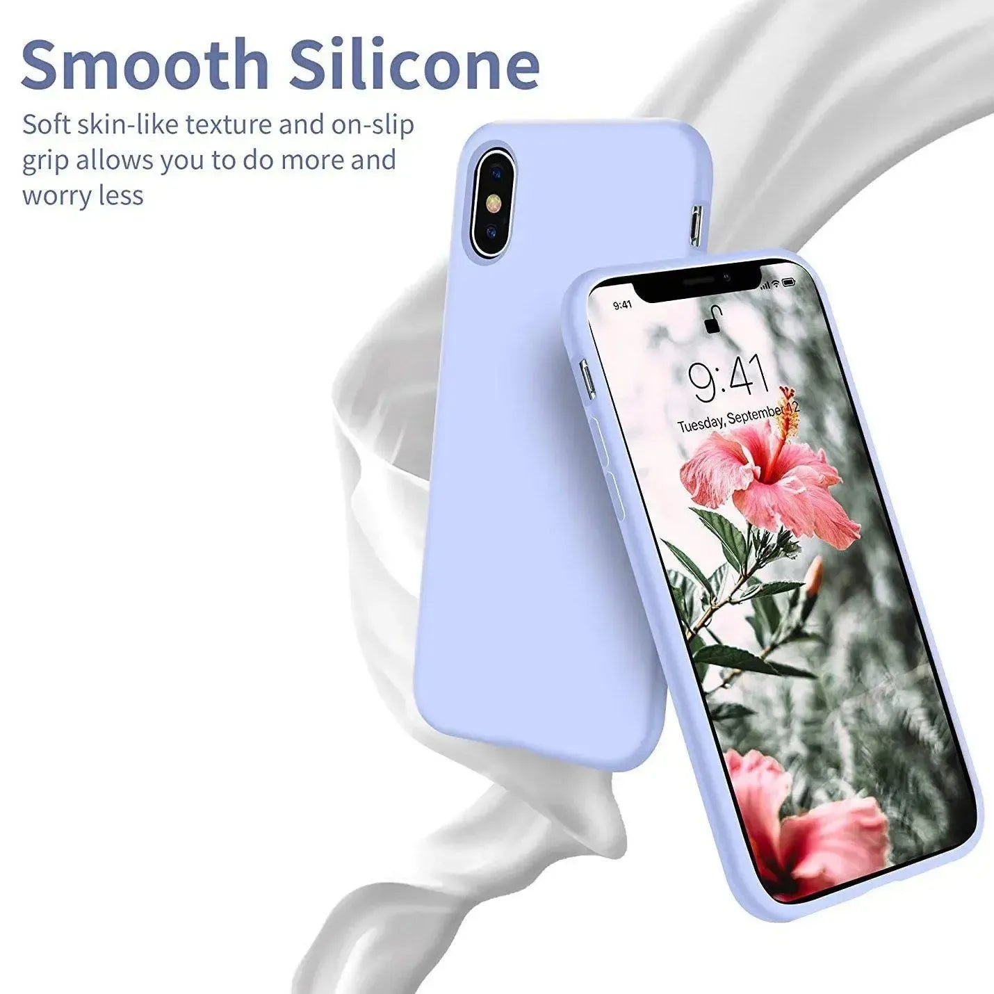Liquid Silicone Case For Apple iPhone XS Max Luxury Thin Phone Cover Lilac Purple