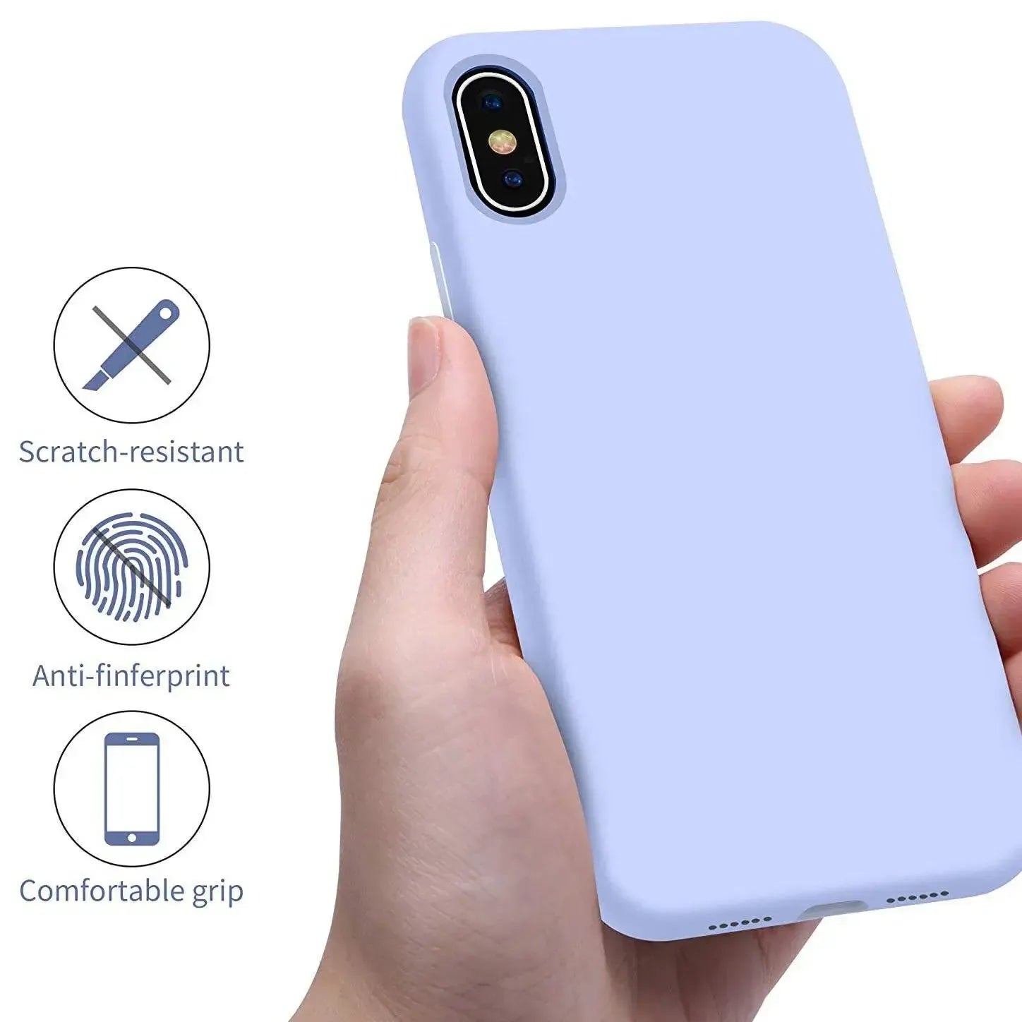 Liquid Silicone Case For Apple iPhone XS Max Luxury Thin Phone Cover Lilac Purple