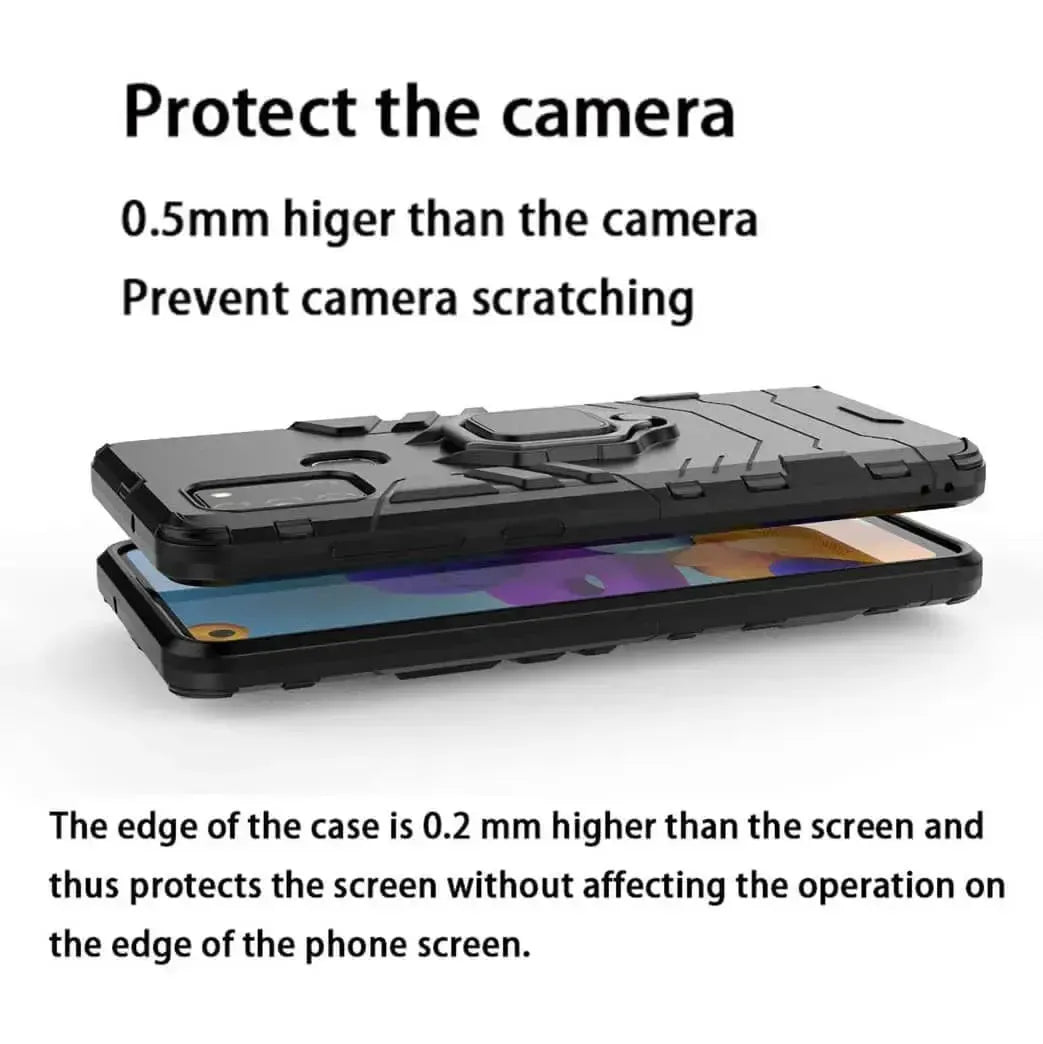 Luxury Hybrid Case For Apple iPhone 12 Mini Shockproof Cover Magnet Ring Holder - Black