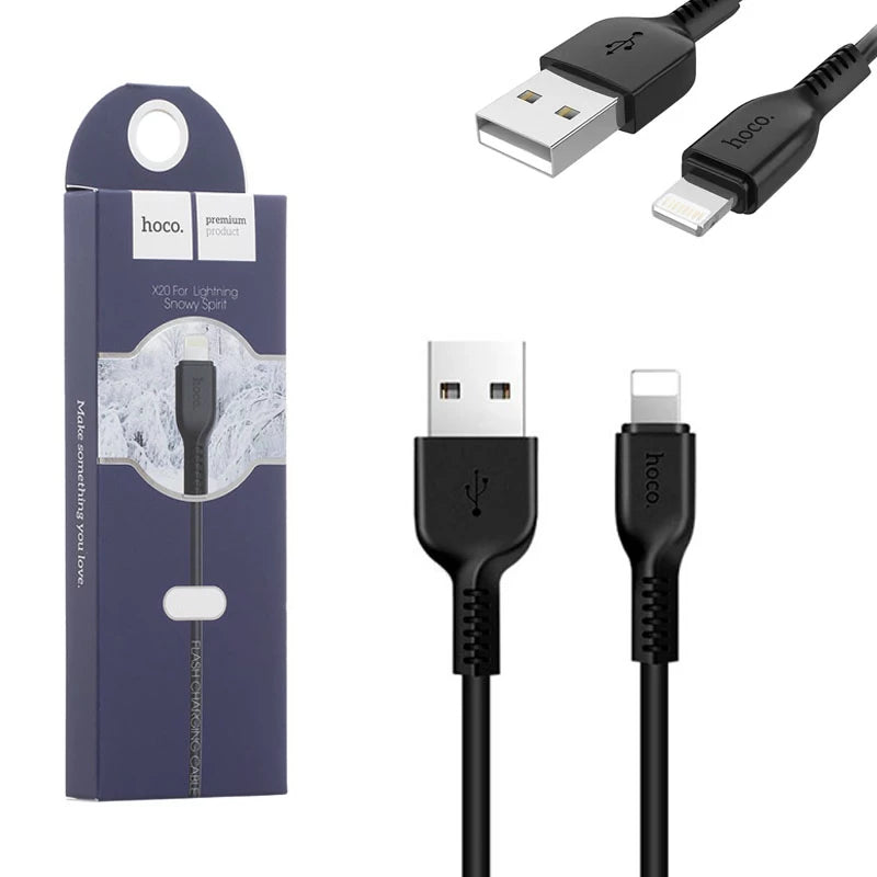 Hoco X20 Flash Lightning Charging Cable 2M Black