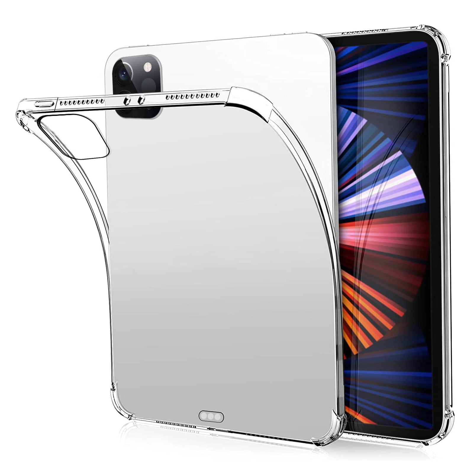 Clear Soft TPU Cover For Apple iPad Pro 12.9 5th Gen 2021 ShockProof Bumper Case