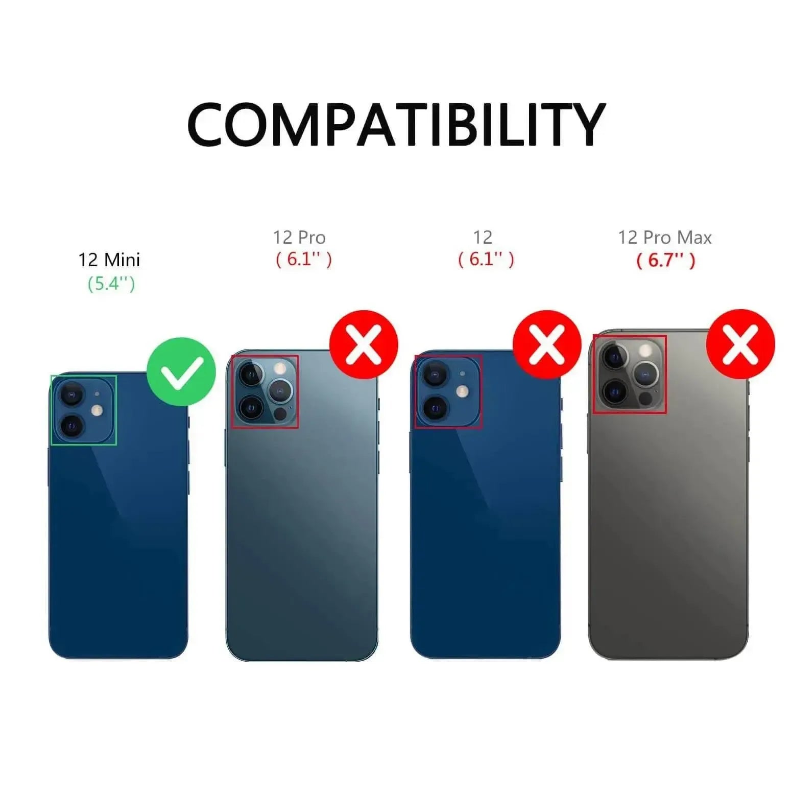 PU Leather Wallet Cover For Apple iPhone 12 Mini Case Holder Card Slots Black