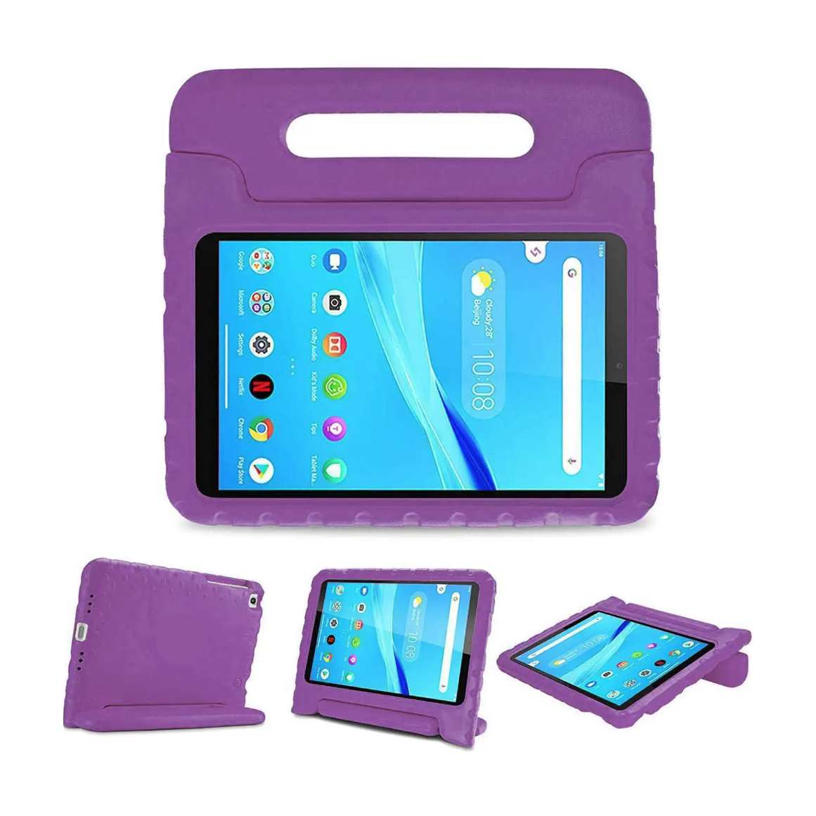 For Lenovo Tab M8 3rd Gen TB-8506F TB-8506X Kids Case Shockproof Cover With Stand - Purple-www.firsthelptech.ie