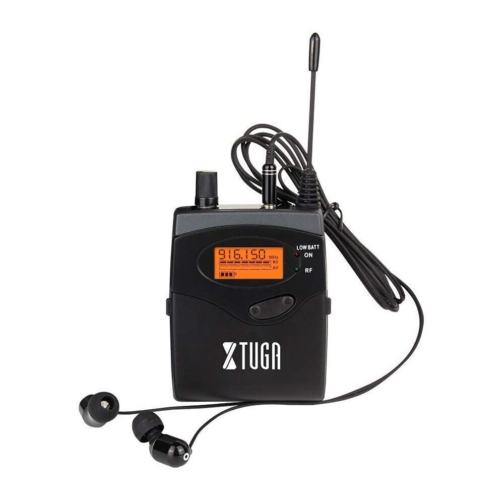 XTUGA RW2080 UHF Wireless Stage Singer In-Ear Monitor System Single BodyPack Receiver-www.firsthelptech.ie