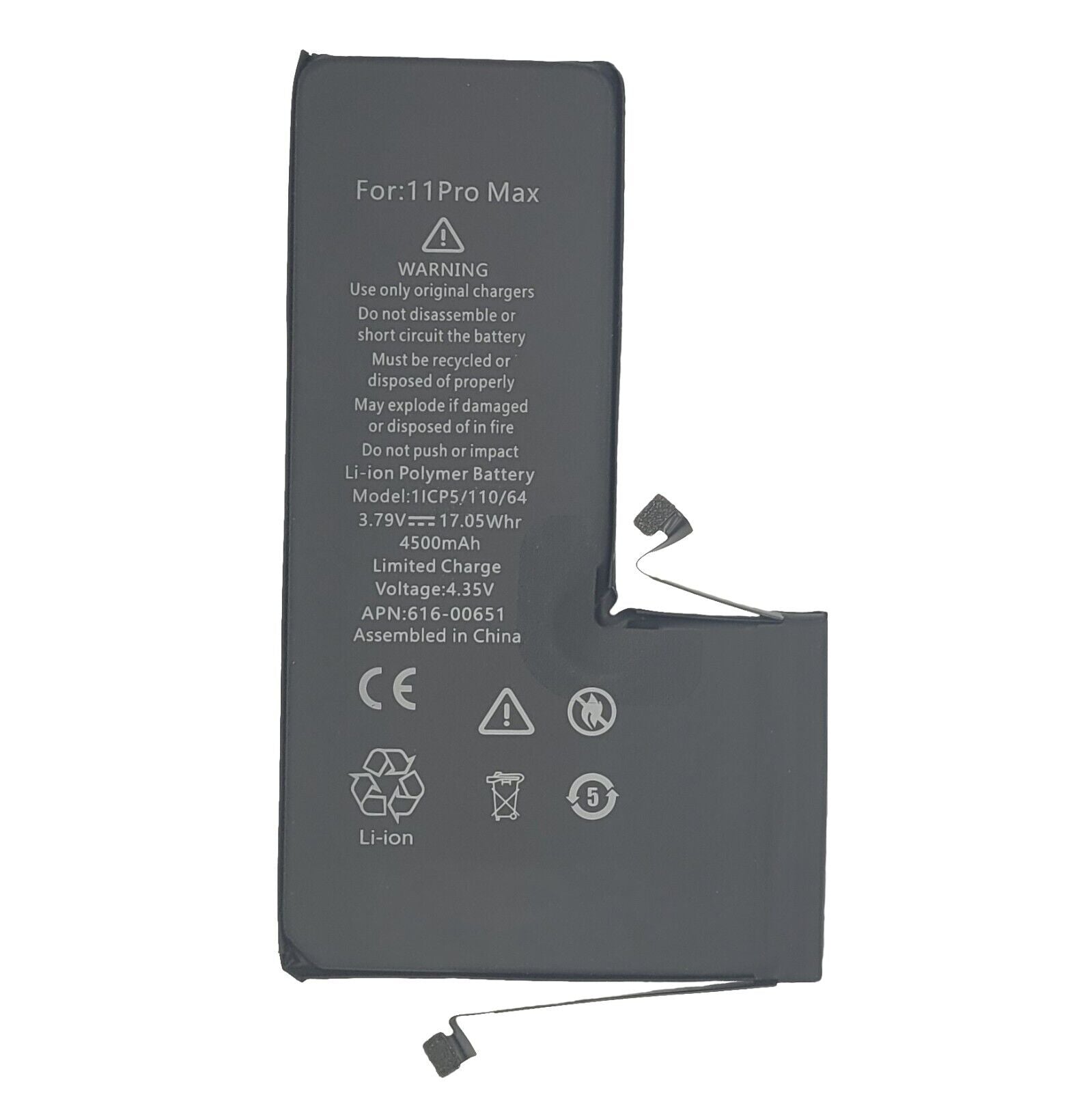 High Capacity Battery Replacement For Apple iPhone 11 Pro Max - 4500mAh