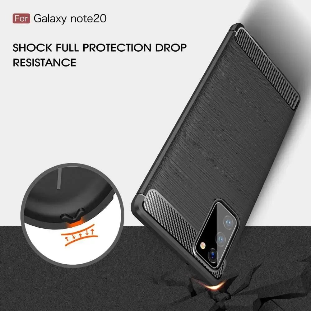 TPU Cover For Samsung Galaxy Note 20 / Note 20 5G Carbon Fiber Case Black
