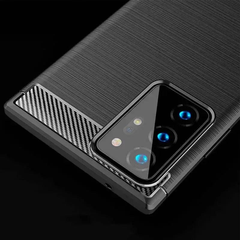 TPU Cover For Samsung Galaxy Note 20 Ultra / Note 20 Ultra 5G Carbon Fiber Case Black