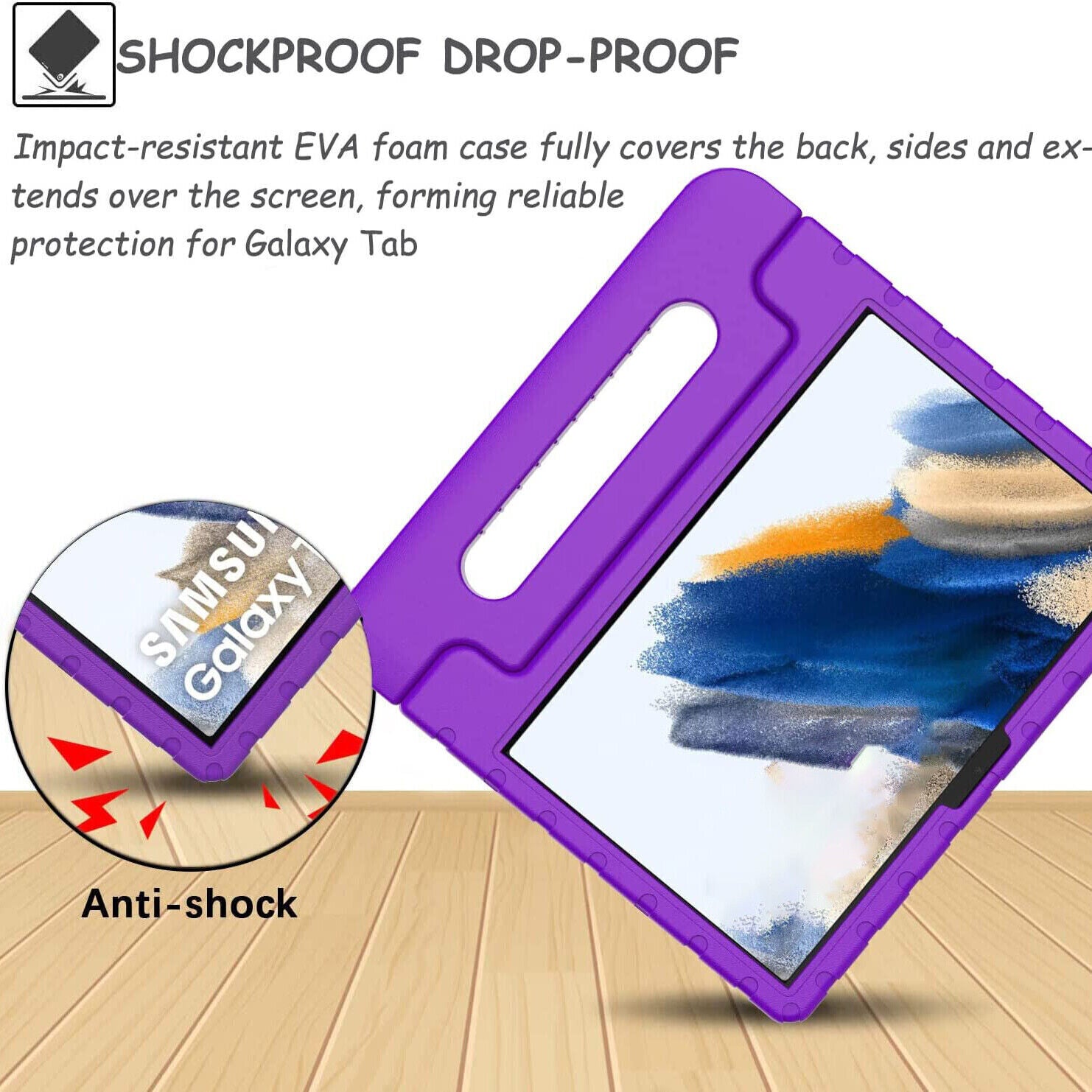 For Samsung Galaxy Tab A9 Plus X210 Kids Case Shockproof Cover With Stand - Purple-www.firsthelptech.ie