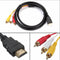1.3m HDMI Male to 3 RCA Video Audio Converter Component AV Adapter Cable HDTV