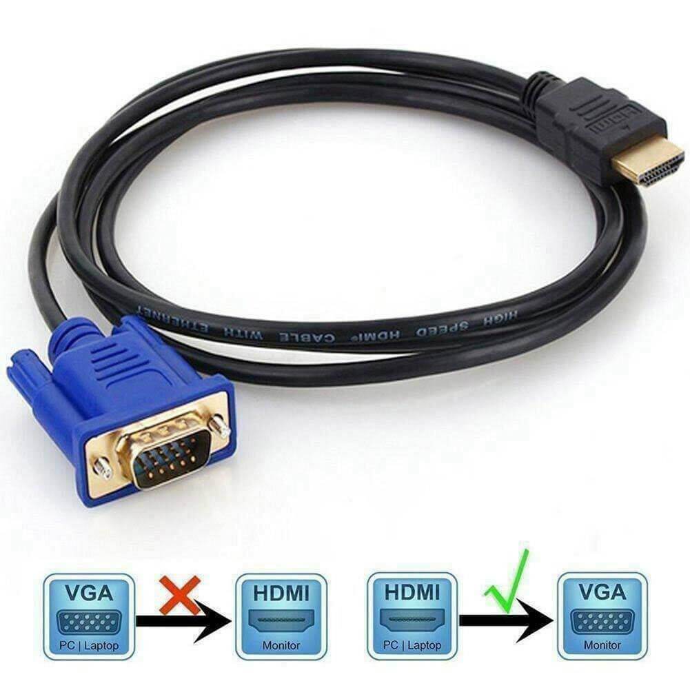 1.8m HDMI Male to VGA Male HD15 Video Adapter Cable