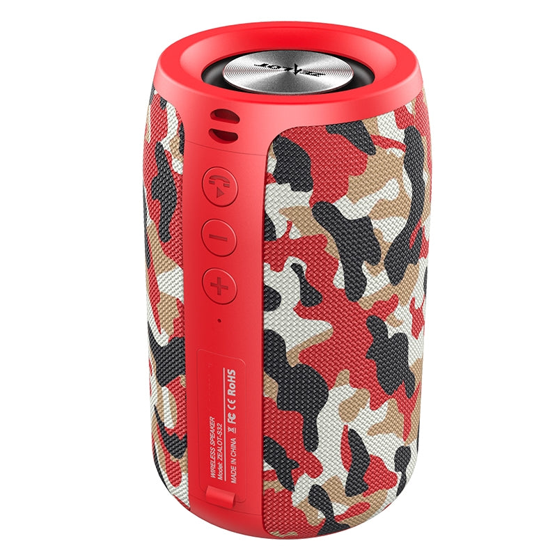 ZEALOT S32 TWS Wireless Mini Portable HIFI Subwoofer Speaker - Red Camouflage-First Help Tech