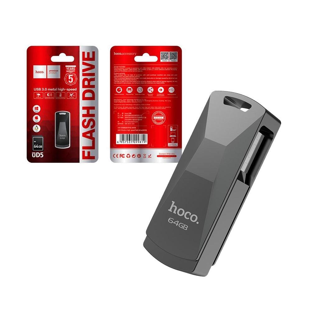 Hoco UD5 High Speed Wisdom (USB) 3.0 Flash Drive 64 GB Grey-Memory Cards & SSD-First Help Tech