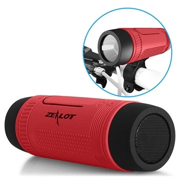 ZEALOT A2 Wireless Bicycle Mount Super Bass Bluetooth Speaker - Red-First Help Tech