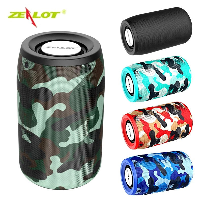 ZEALOT S32 TWS Wireless Mini Portable HIFI Subwoofer Speaker - Red Camouflage-First Help Tech