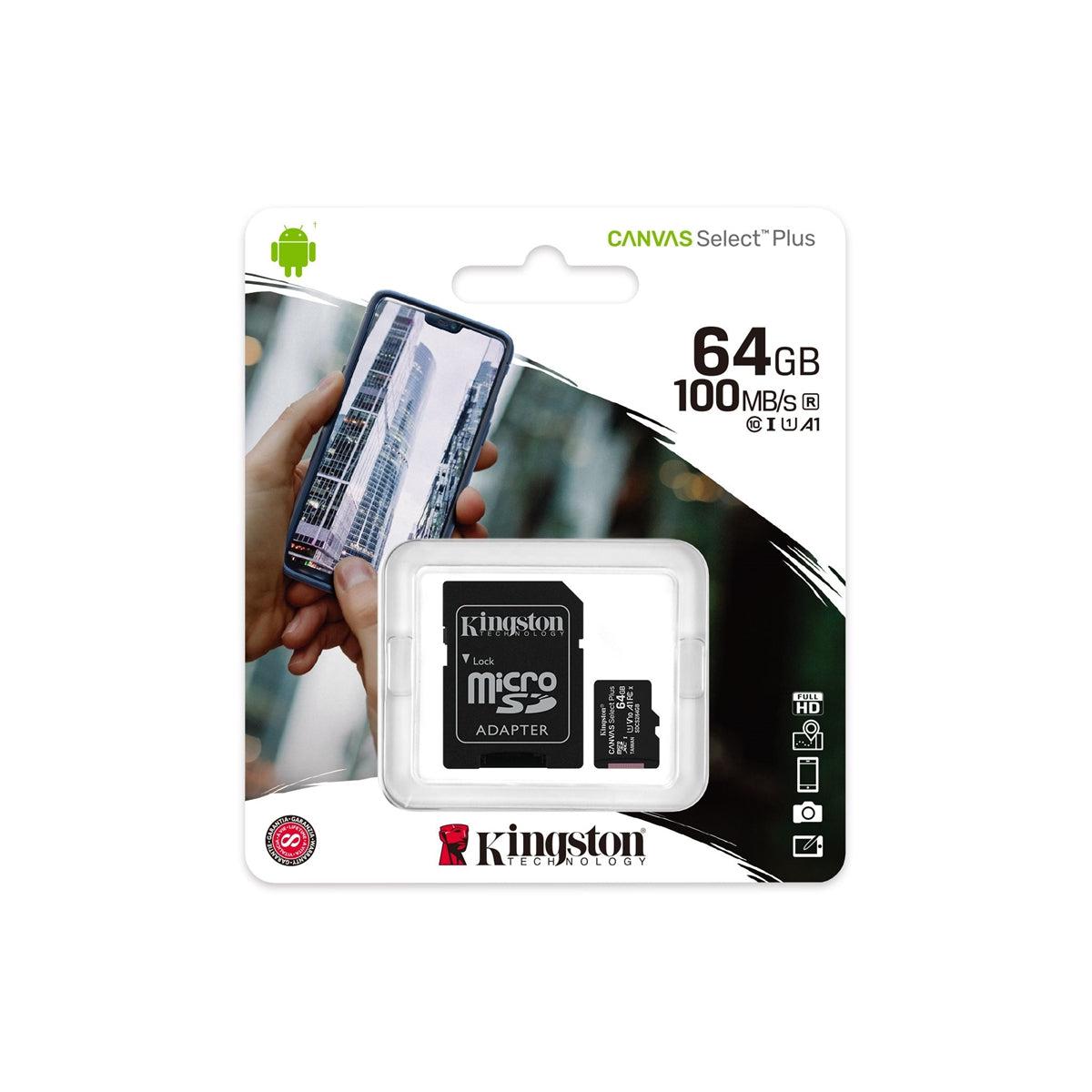 Kingston Canvas Select Plus (Micro SD) 100 MB/s 64GB-Memory Cards & SSD-First Help Tech