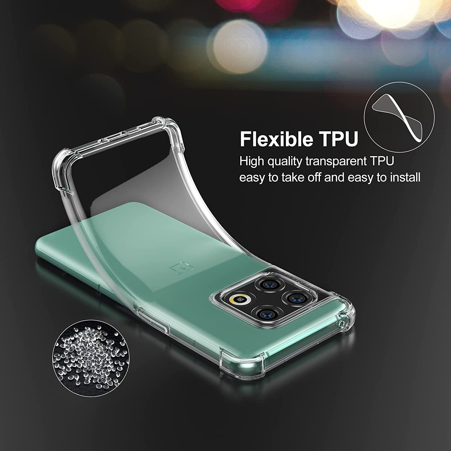Clear Soft TPU Cover For OnePlus 10T ShockProof Bumper Case-www.firsthelptech.ie