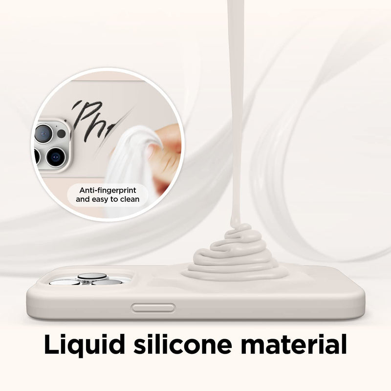 Liquid Silicone Case For Apple iPhone 14 Pro Max Luxury Thin Phone Cover Grey-First Help Tech