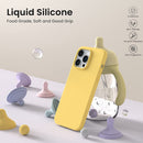 Liquid Silicone Case For Apple iPhone 14 Pro Max Luxury Thin Phone Cover Yellow-First Help Tech
