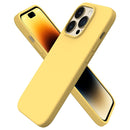 Liquid Silicone Case For Apple iPhone 14 Pro Luxury Thin Phone Cover Yellow-First Help Tech