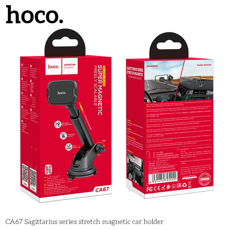 Hoco CA67 Sagittarius Series Stretch Magnetic Car Holder Black