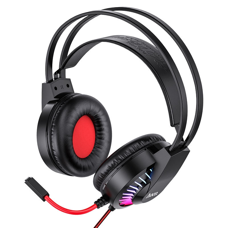 Hoco W105 Joyful LED Professional 40mm Gaming Headphones Red