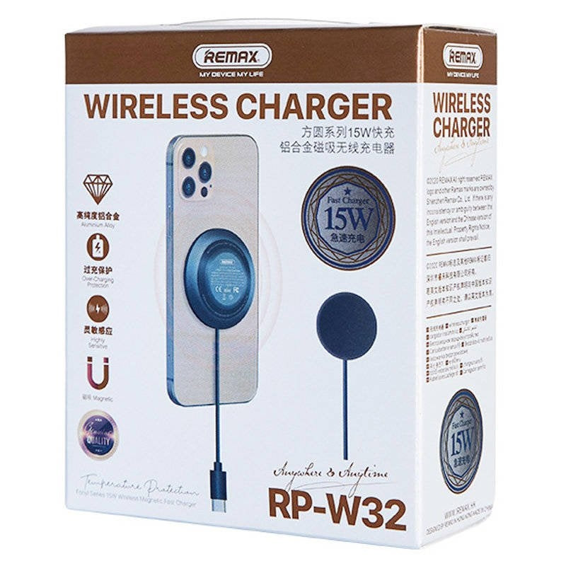 Remax RP-W32 Fonyl Series Magnetic Wireless Fast Charger 15W Tarnish