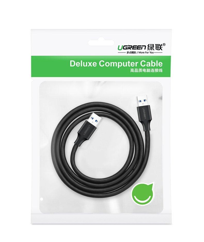 UGREEN 10310 USB 2.0 A Male to A Male Cable 1.5m - Black-Cables and Adapters-First Help Tech