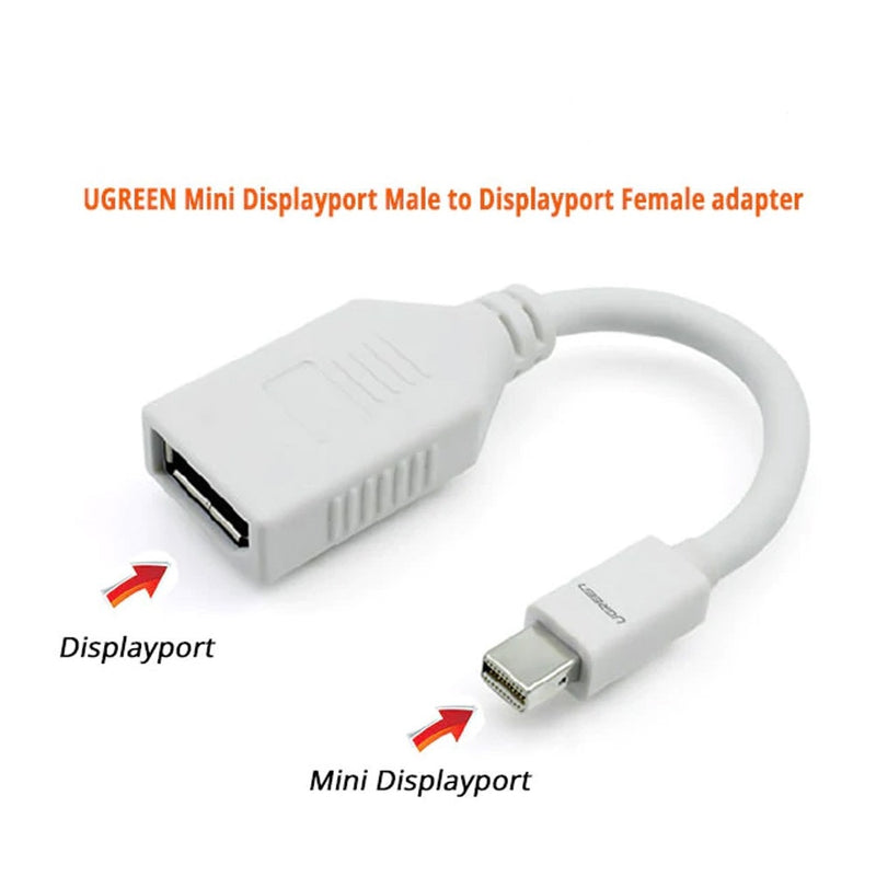 UGREEN 10445 Mini DP Male to DP Female Adapter White-First Help Tech