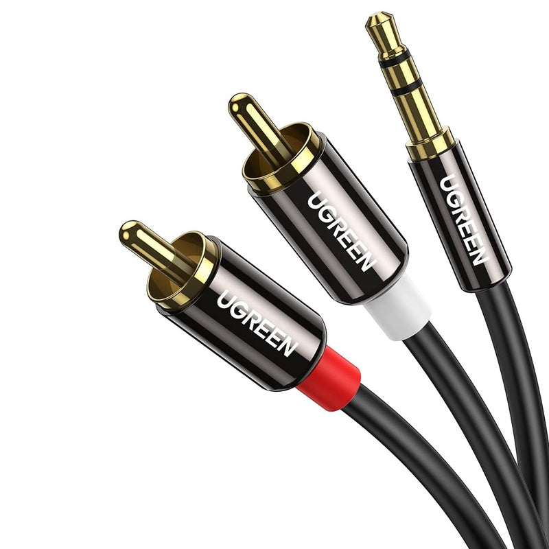 UGREEN 10583 3.5mm Male to 2RCA Male Cable 1.5m Black-First Help Tech