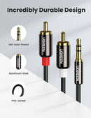 UGREEN 10583 3.5mm Male to 2RCA Male Cable 1.5m Black-First Help Tech