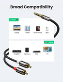UGREEN 10583 3.5mm Male to 2RCA Male Cable 1.5m Black-First Help Tech