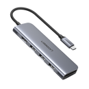 UGREEN 70410 Multifunctional USB-C to 3 Ports USB 3.0 + HDMI + TF/SD Space Gray