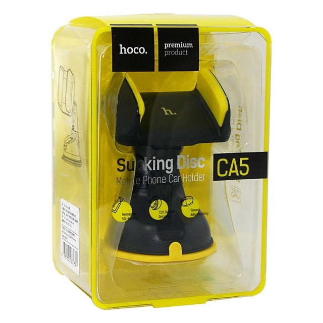 Hoco CA5 360° Suction Car Holder Yellow & Black-www.firsthelptech.ie