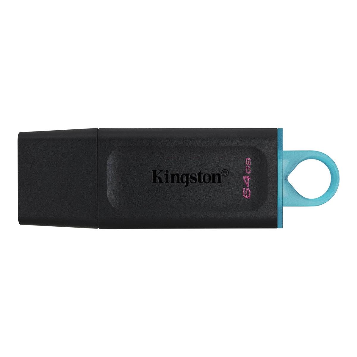 Kingston (USB) 3.2 Gen 1 Flash Drive 64GB Black & Teal-Memory Cards & SSD-First Help Tech