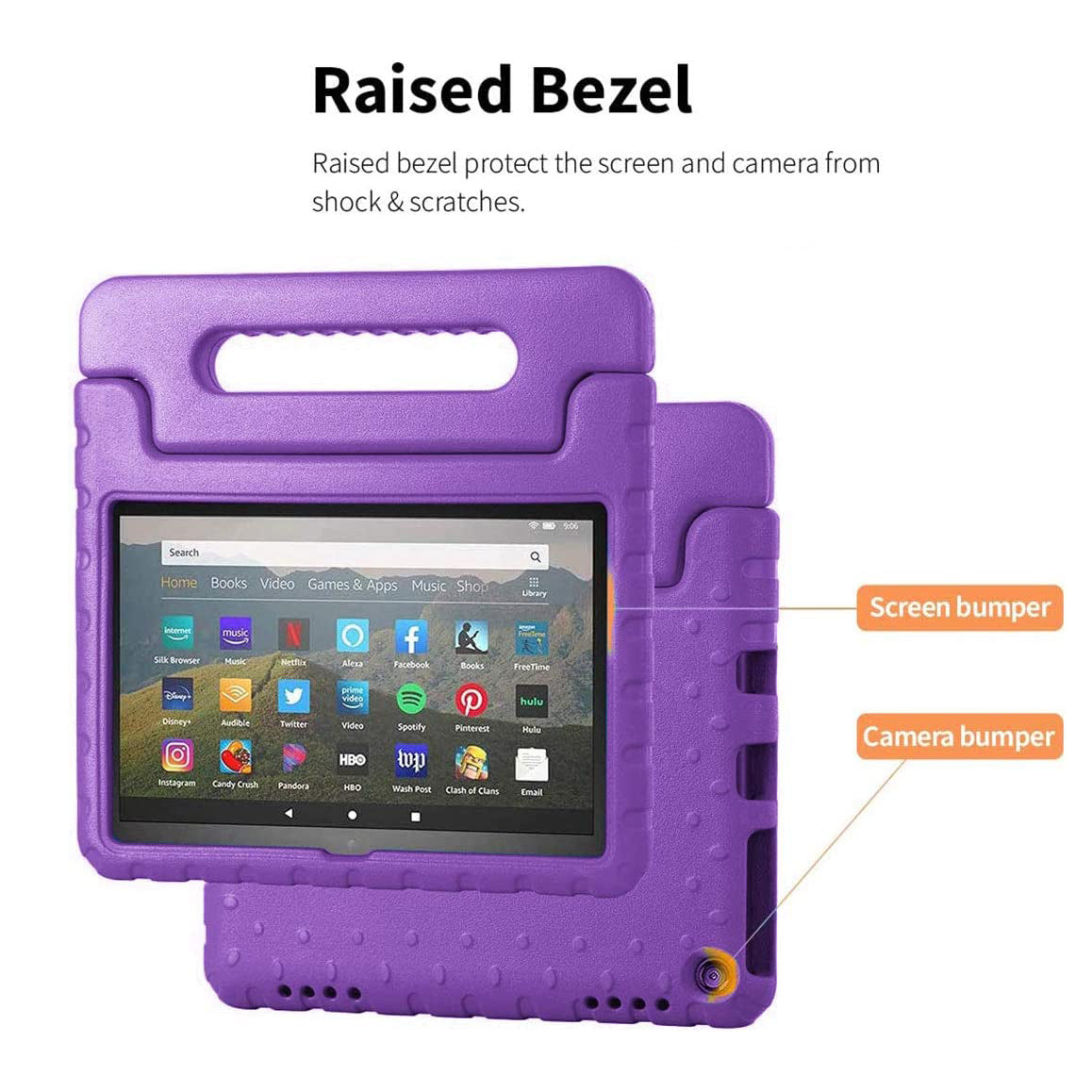 For Amazon Fire 7 2022 12th Gen Kids Case Shockproof Cover With Stand - Purple-First Help Tech