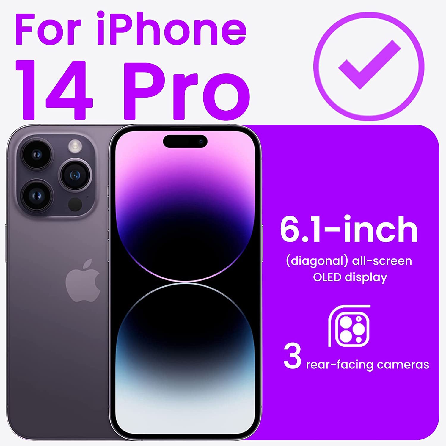 Liquid Silicone Case For Apple iPhone 14 Pro Luxury Thin Phone Cover Liliac Purple-First Help Tech
