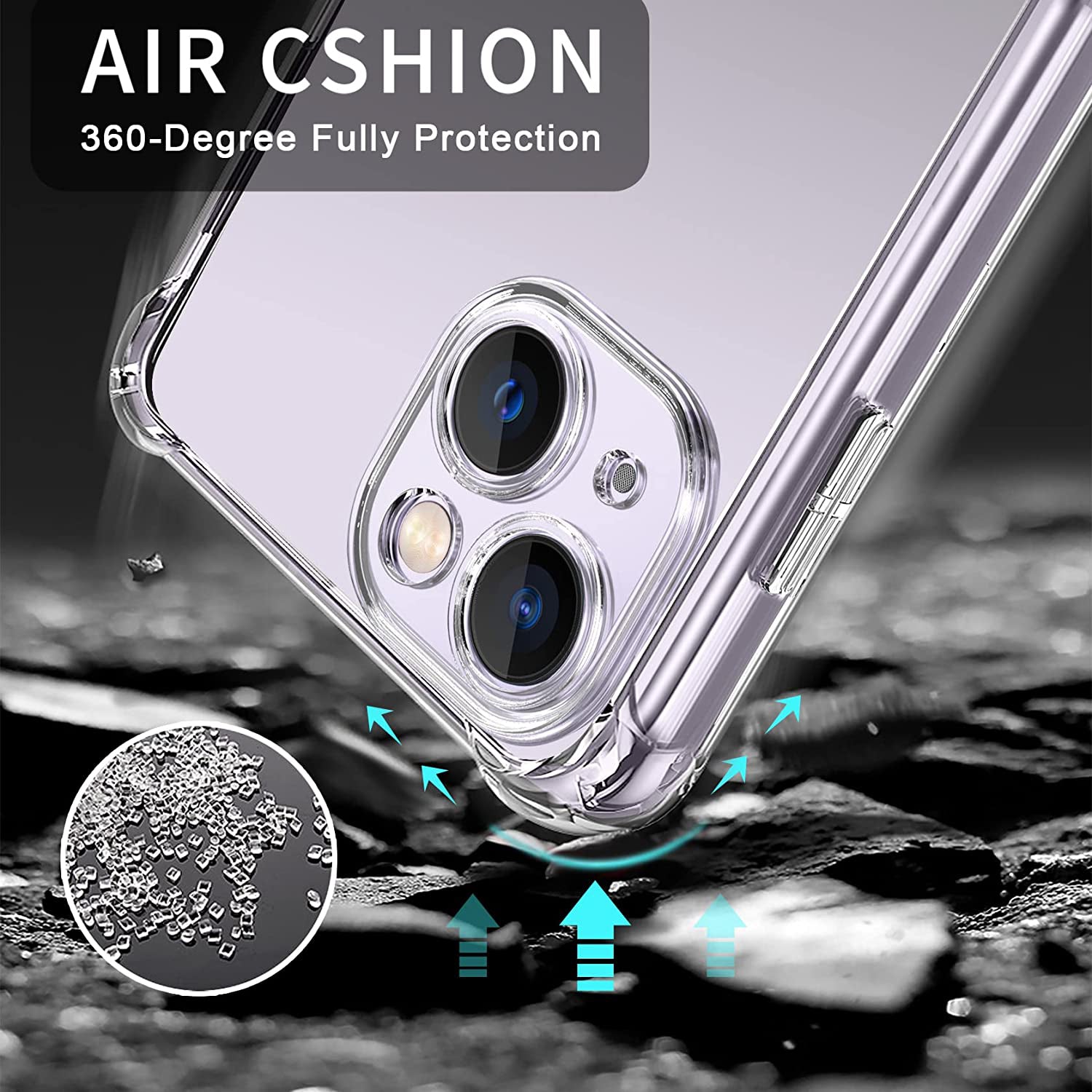 Clear Soft TPU Cover For Apple iPhone 14 ShockProof Bumper Case-www.firsthelptech.ie