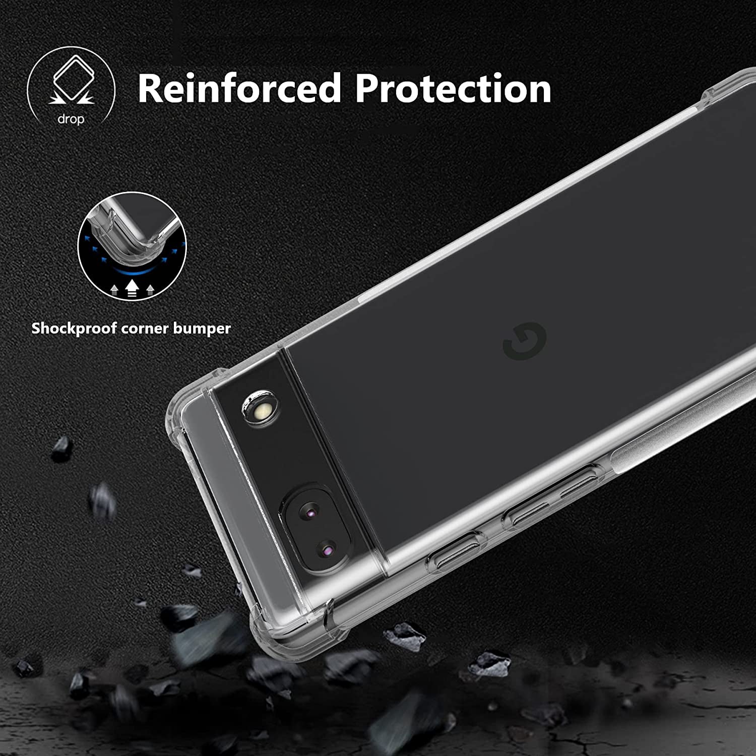 Clear Soft TPU Cover For Google Pixel 6a ShockProof Bumper Case
