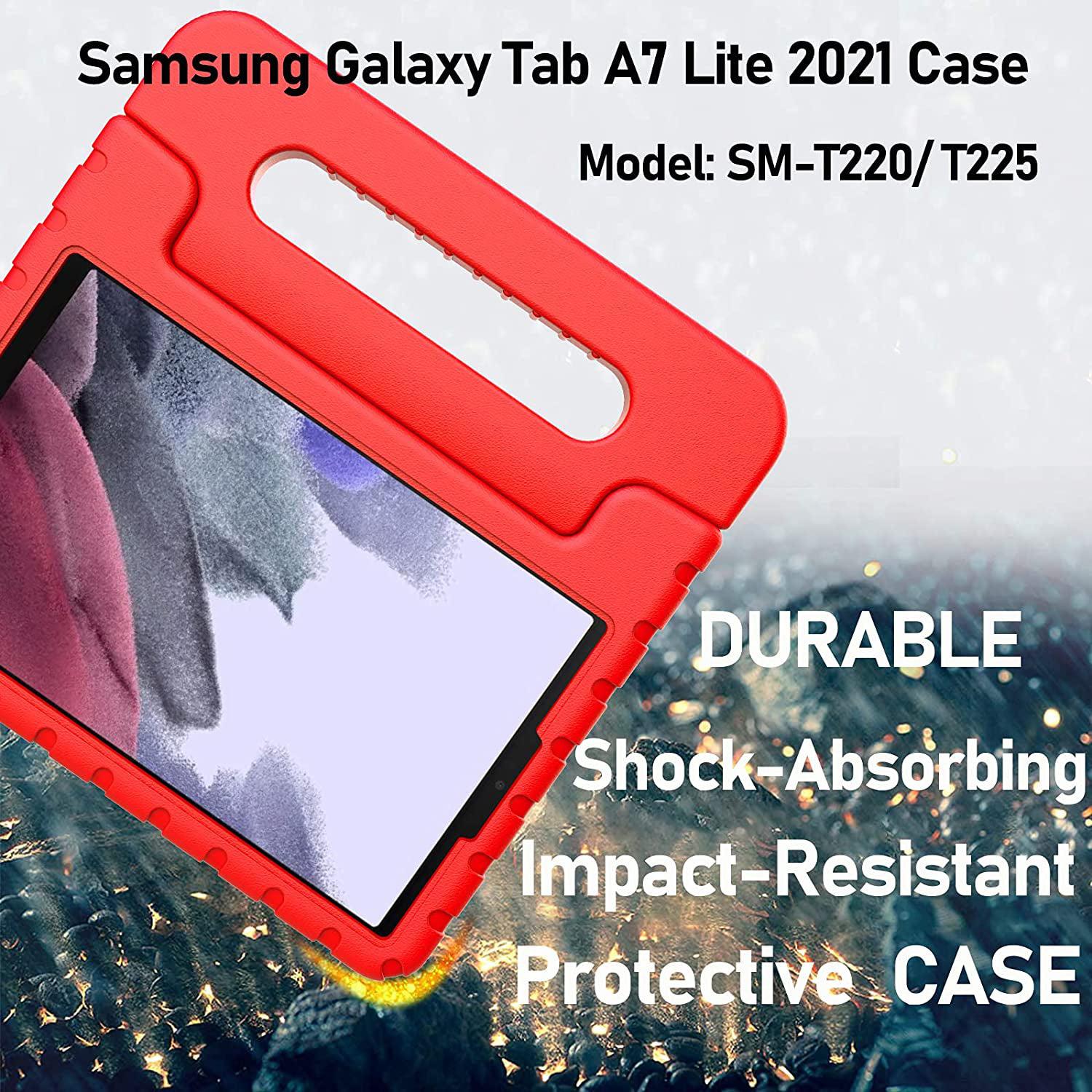 For Samsung Galaxy Tab A7 Lite Kids Case Shockproof Cover With Stand - Red-www.firsthelptech.ie